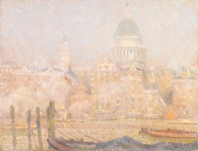 St. Paul’s from the River - Morning Sun in Winter by Henri Eugene Augustin Le Sidaner